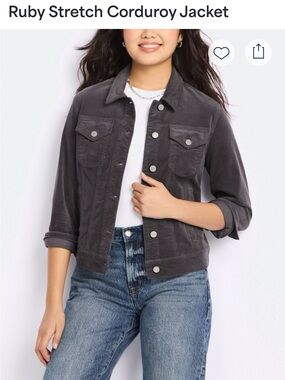 Stretch Corduroy Jacket in Charcoal Prosperity XL